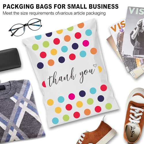 JinRuiKJ Thank You Poly Mailers 10x13 100 Pack, Polka Dots Design - color: Colorful Polka Dots, size: 10x13'' - 100 Pack