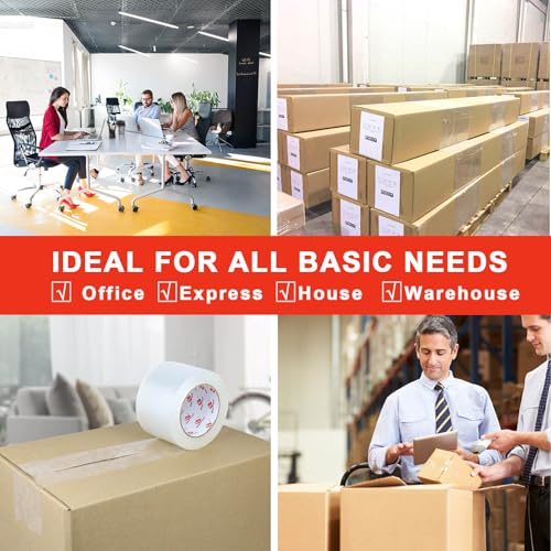 BOMEI PACK 3 inch Wide Clear Packing Tape, 3 inch x 110 Yards (330ft), Industrial Grade 3'' Heavy Duty Shipping Tape Refills for Box Office Moving, Packaging and Mailing - size: 3 inch x 110 yards