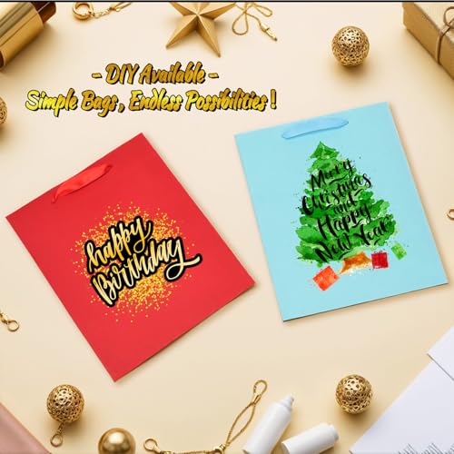 WrapNGo Gift Bags with Handles, 8 Colors with Tissue Paper 8x5x10 Inch - color: 8 Colors-8x5x10 Inch