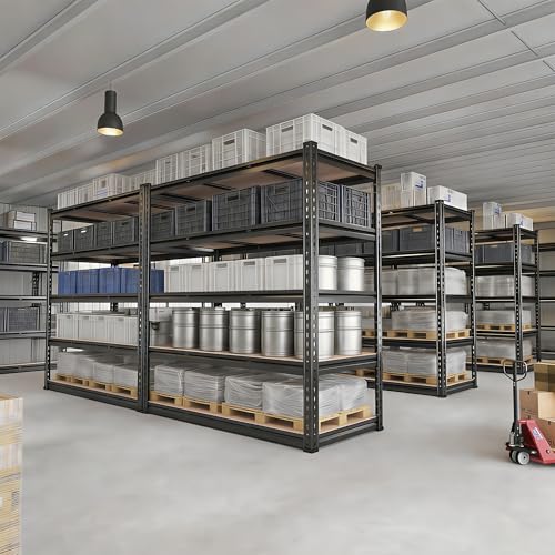 Garage Shelving Heavy Duty, 2450LBS Metal Storage Shelves 5 Tier, Adjustable Shelving Unit 30" W x 12" D x 62" H, Boltless Garage Storage Rack for Grage Basement, Pantry, Warehouse 1Pcs