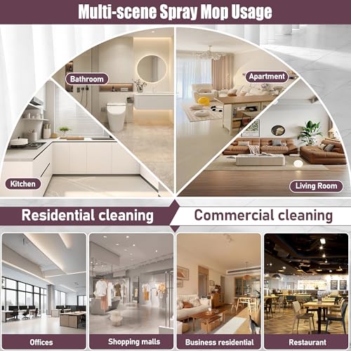 Spray Wet Mops for Floor Cleaning: Hardwood Floor Mop Refillable Reusable - color: Brown