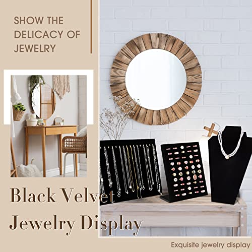 Henoyso 22 Pcs VelvetJewelry Display for Vendors Necklace Bust Holder - color: Black
