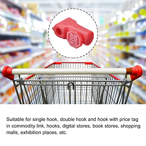 MECCANIXITY Retail Store Supermarket Mobile Phone Anti-Theft Hook Lock, 7mm Special Magnetic Display Shelf Lock,Peg Hook,red with Words Pack of 30 - size: 7mm