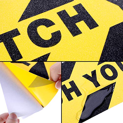 Boao 2 Pieces Watch Your Step Floor Stickers Anti Slip Abrasive Safety