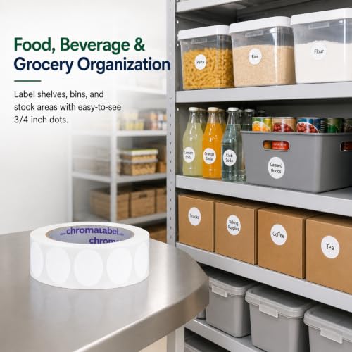 ChromaLabel White Circle Stickers, 3/4 Inch, 1000/Roll - color: White, size: 3/4"