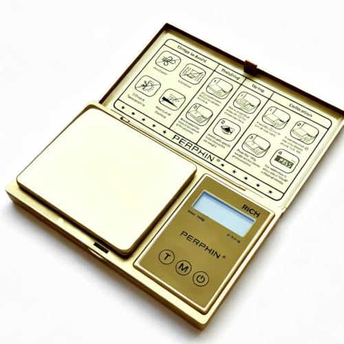 Pocket Scale in Gold, 200g x 0.01g, 6 Weighing Units, LCD Backlight Display - color: Gold