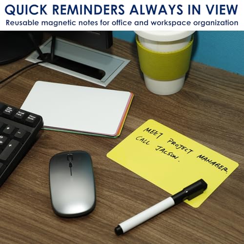 Dry Erase Magnets 6x4 in, Small Magnetic Whiteboard Notes for Fridge - color: Various Colors