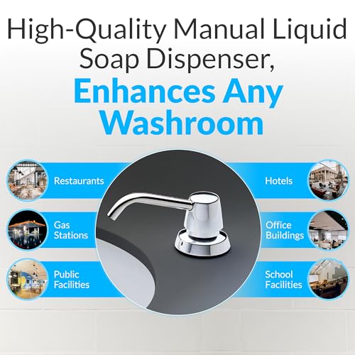 Bobrick B-822 Manual Top Fill Liquid Soap Dispenser 34 fl oz. (1L) Liquid Soap Capacity, 4- Inch Free-Turning Spout for Public Restroom Countertops, Chrome Finish (Pack of 12) - size: 4" Spout (Pack of 12), style: Liquid