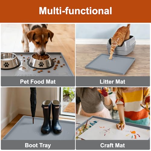 19" x 25" Extra Thick Silicone Mat Waterproof with Raised Edge, Gray - color: Gray, size: 19"L x 25"W