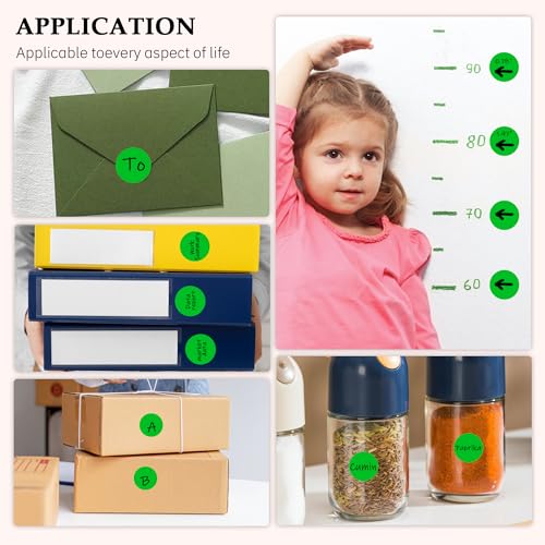 PARLAIM 3/4 Inch Coding Circle Sticker Labels,Pack of 1050 Round Color Code Dot Labels Stickers for Home Office Marking,Organizing(Green) - color: Green