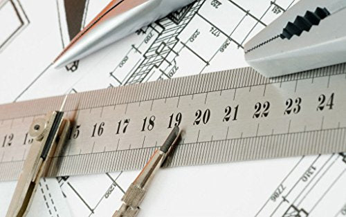 ZZTX Metal Ruler 6 Inch 12 Inch Stainless Steel 2 Pack