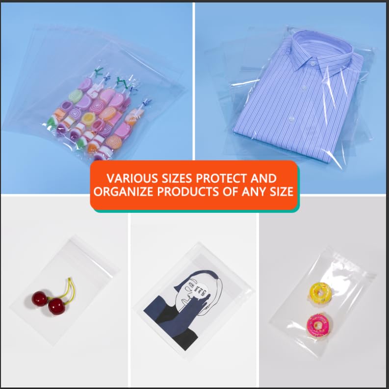 iMailer - 200 Count - 5" x 7" Cellophane Bags Self Sealing - Resealable Clear Poly Cello Bags for A2 A4 A6 Cards & Envelopes, Bakery, Cookies, Treats - size: 5x7 Inch (Pack of 200)