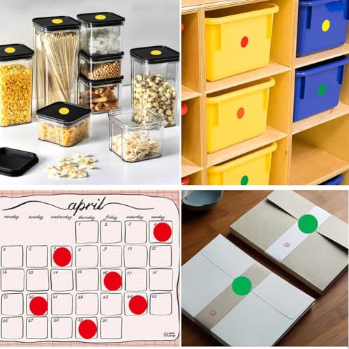 720 PCS White Dot Stickers 1-1/4 Inch Round Color Coding Labels 1.25" Circle Sticky Dots 32 mm Blank Circular Price Label Sticker Sheets for Spice Seal Inventory Office Classroom Must Haves - color: White