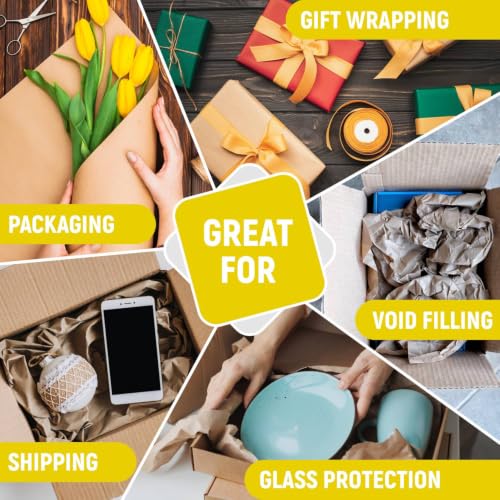 18" Paper Dispenser with Cutter + Yellow Kraft Paper Roll - color: Yellow, size: 1 Roll + Dispenser