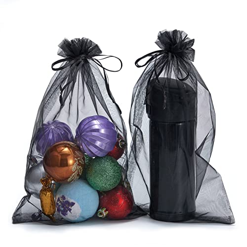 FOCCIUP 25 PCS 8x12 Inches Organza Bags With Drawstring Candy Bags Mesh Pouches for Party Wedding Presents Gift - color: Multi