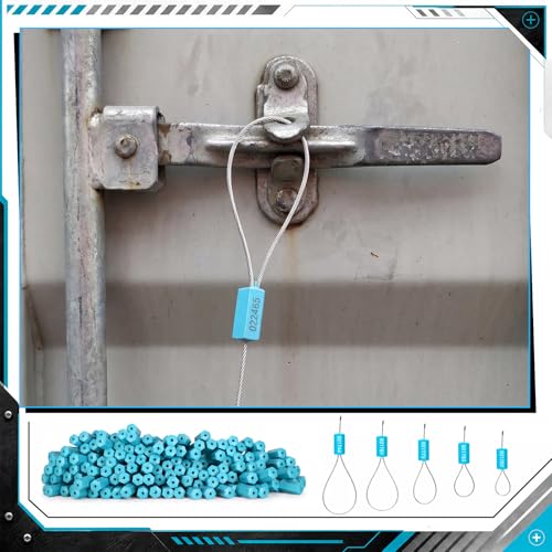 Nuogo 200 Pcs Light Blue Steel Security Cable Seals - color: Light Blue
