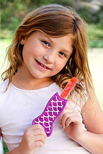Popsicle Holders Freezer Ice Pop Sleeves 10 Packs Reusable Neoprene Popsicle Covers - color: Shark and Rectangle