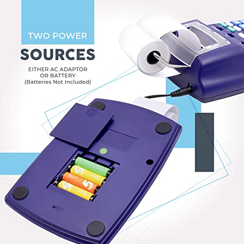 CATIGA Printing Calculator with Tape Print Out - 10 Key Adding Machine with Paper Roll, Desktop Electric Calculator for Accounting, Business, Finance, Home Office Use CP90A - color: 4) Purple