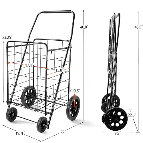 Wellmax 2-Pack Stair Climber Cart, Folding Grocery Cart for Stairs, XL & L - size: Large-Medium