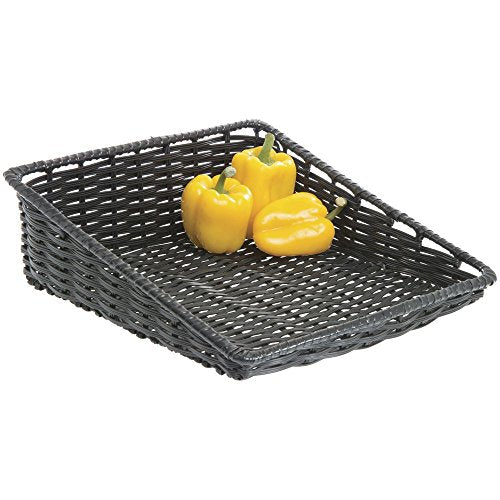 HUBERT Black Produce Basket - 15 1/2"L x 16"D x 1 1/2" to 5"H - color: Black, size: 15.5"Lx16"Dx1.5-5"H