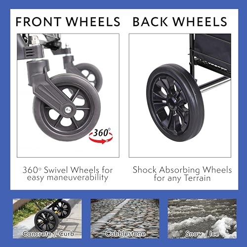 dbest Products Cruiser Cart Deluxe 2 Shopping Grocery Rolling Folding Laundry Basket on Wheels Foldable Utility Trolley Compact Lightweight Collapsible, Black - color: Black, style: Deluxe 2