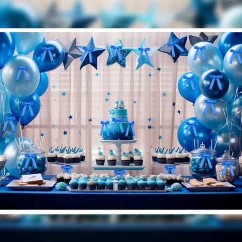Riceshoot 24 Pcs Royal Blue Satin Ribbon Bows Twist Tie 5x7'' for Gift - color: Royal Blue