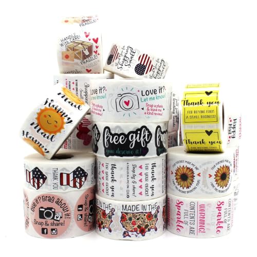 Littlefa Thank You Stickers Small Business,Please Leave A Review Stickers