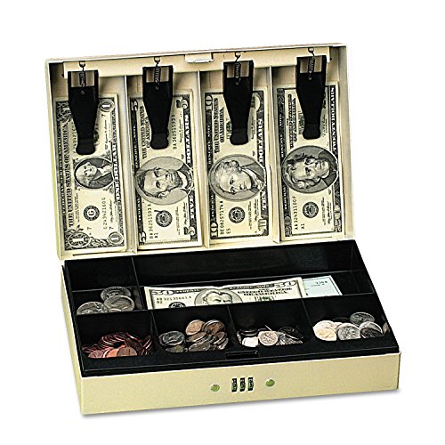 PM Company SecurIT Combination Cash Lock Box, 11.5 X 7.75 X 3.25 Inches, Beige, 1 per Box (04961) - style: 6 Compartment Combination Lock