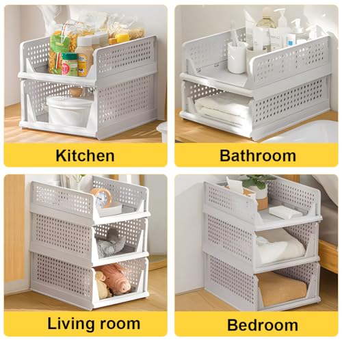 yazi 5 Pack Stackable Closet Storage Box - size: 5L