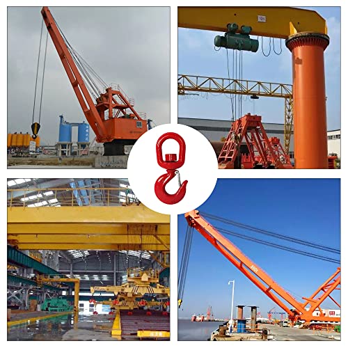 5 Ton Swivel Lifting Hook with Safety Latch,Swivel Hooks Heavy Duty for 5Ton Working Load Limit Chain Hook for Lifting Port Transportation