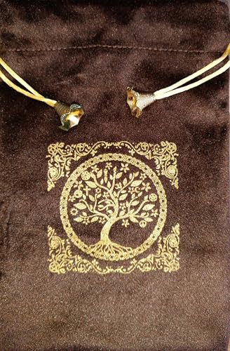 Indian Consigners Soft Velvet Pouch for Tarot, Altar, Rune, Gift, Crystal, jewelry Wrap Bags for Precious, Sacred and Spiritial Items (Brown) - color: Brown