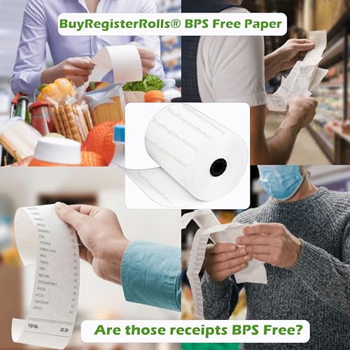 Phenol Free Thermal Paper (10 Rolls) 3 1/8 x 230 Receipt Rolls fits all Clover POS Cash Register Printers, Star Micronics SCP700 TSP100 TSP300 TSP400 (BPA & BPS Free) from BuyRegisterRolls - size: Pack of 10, style: Phenol Free Thermal