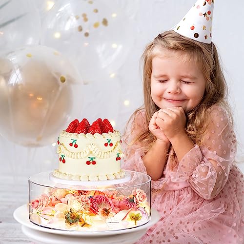 Sunnyray 2 Pcs Acrylic Cake Stands for Dessert Table Clear Fillable Cake Riser Cupcake Tier with LED Strings for Birthday Wedding Holiday Party Display(8'', 12'') - size: 8'', 12''