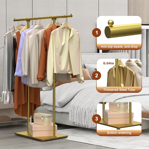 Gold Clothing Rack for Boutique, Gold Garment Rack (39.37X51.18in) - size: 39.37X51.18in