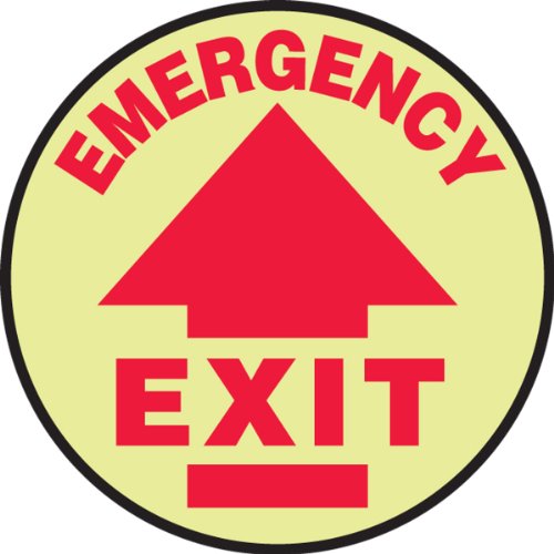 AccuformNMC Floor Sign Glow-in-the-Dark "Emergency Exit" with Arrow - style: Emergency Exit Glow-In-The-Dark
