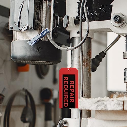 Repair Required Tags (Pack of 50) Red Repair Tags with Wires Attached,Maintenance Repair Label Tags with Wire