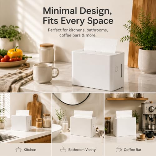 Countertop Paper Towel Dispenser, Commercial Multifold Hand Towel Holder - color: White-1