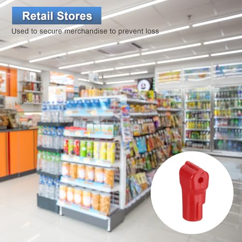 uxcell 100pcs Peg Hook Locks Stop Locks 4mm ABS Hook Security Lock - color: Red
