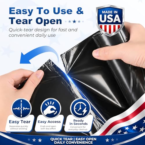 Delxo 40-45 Gallon Trash Bags, 100 Count, 38” x 46” Heavy Duty Garbage Bags - color: 45Gal-100Ct(Black)