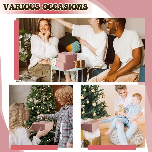 WLUSEAXI Pink Bridesmaid Proposal Boxes with Ribbon, 12 Pack - color: Pink