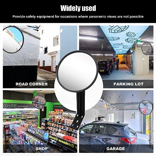CNQLIS 8" Convex Mirror Outdoor with Adjustable Wall Fixing Bracket(1 Pcs) - size: 8"