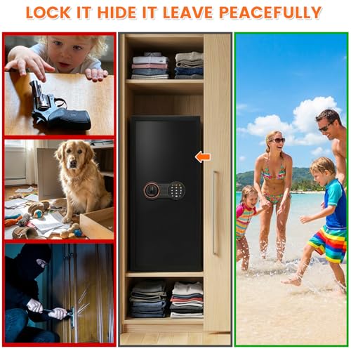 8.2 Cub Fireproof Safe with Inner Lock Box for Home Use, Closet-Friendly - size: 8.2 Cub
