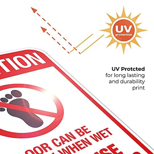 Floor Can Be Slippery When Wet Sign, - size: 12x18