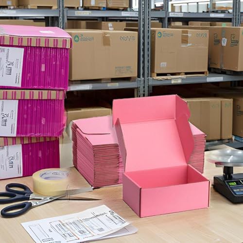 Pink Shipping Boxes 8x6x3 Inches, 20 Pack - color: Pink, size: 8x6x3 Inch