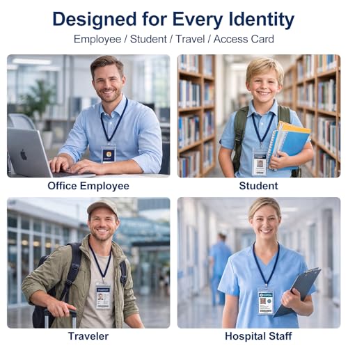 200 Pack Badge Holder, Plastic ID Badge Holder, Clear Waterproof ID Card Holder with Resealable Zip, 2.5" x 3.8" Vertical Name Tag Holder for Nurses and Office, Fits ID Card/Credit Card/Student Card