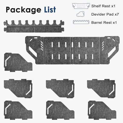 Pistol Rack for Gun Safe, Soft Felt, Handgun Rack, Revolver Firearm Holder - color: 8 Slots