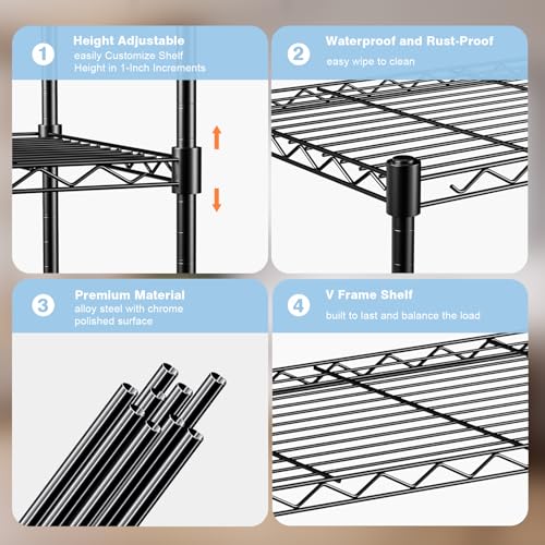 1-Tier Wire Shelf Rack,30" Wx14 Dx17 H,Single Metal Shelves Rack - size: 1-Tier,30"x14"x17"(WxDxH)