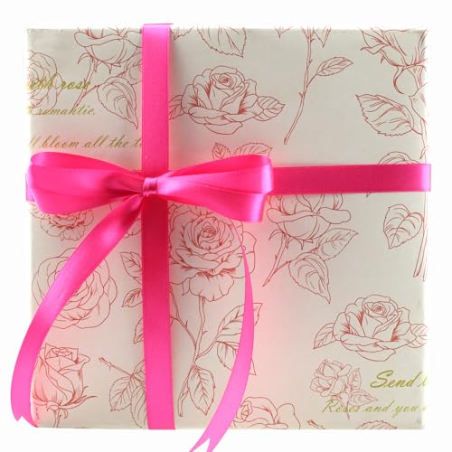 3/4 Inch Magenta Satin Ribbon 50 Yards Single Face Polyester - color: Magenta, size: 3/4 inch