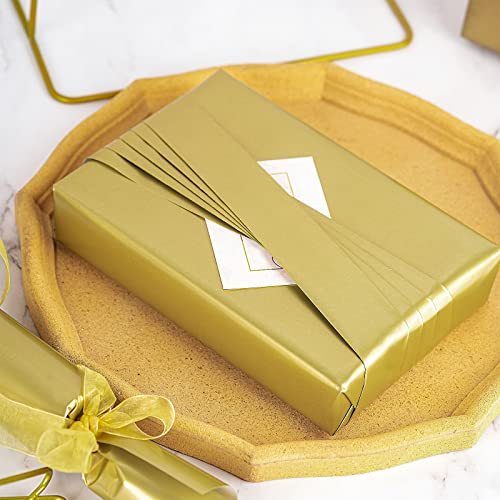 WRAPAHOLIC Wrapping Paper Roll - Mini Roll - 17 Inch X 33 Feet - Gold Pearlized Paper for Birthday, Holiday, Wedding, Baby Shower - color: Pearlized - Gold