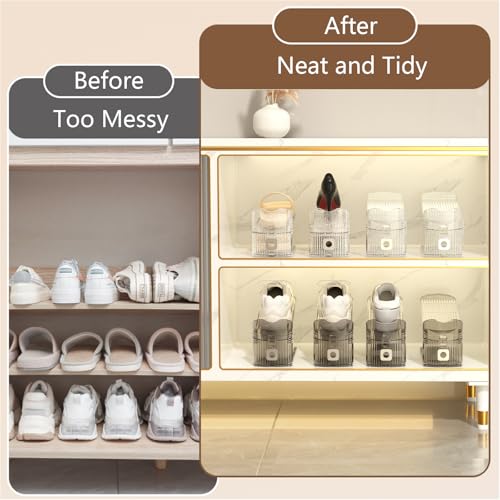 CiBiZi Shoe Slot Organizers Shoe Stacker Closet Space Saver - color: Gray, size: 20 Pack